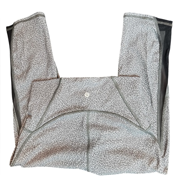 Lululemon Train Times Crop 17" Size 6 Black Mesh White Full-onLuxtreme ALO Vuori - Picture 11 of 13